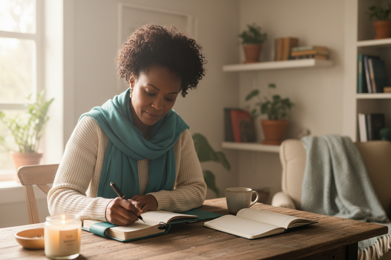 Black Woman 40s Journaling